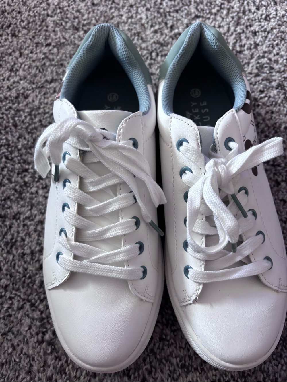 Disney White Low-Top Sneakers with Light Blue Accents